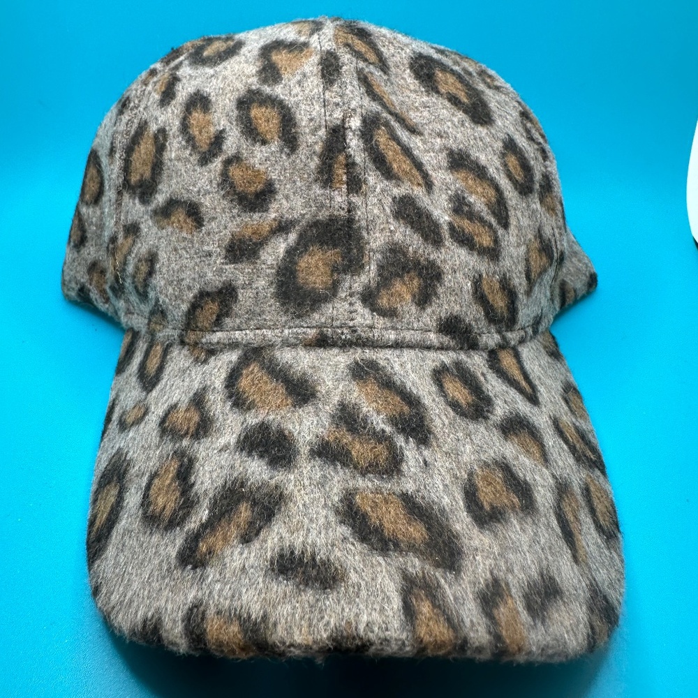 Lulla Collection Leopard Print Hat Grey Felt (Fashion Accessories) Strapback